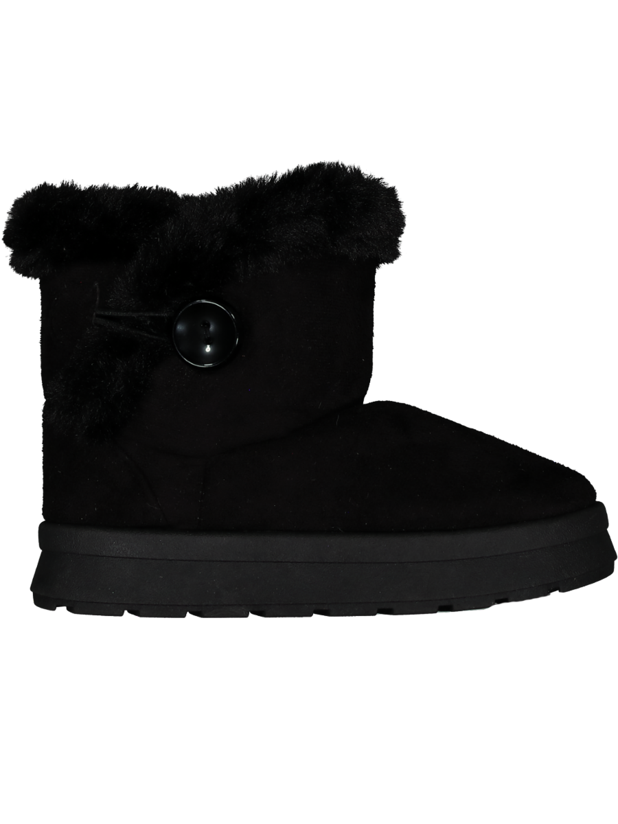 Kids Faux Fur Black Snug Boot