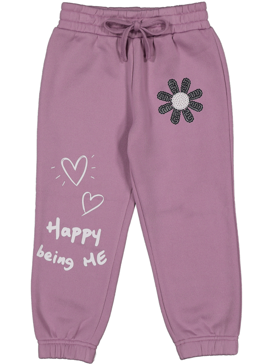 Kids Pink Graphic Trackpant