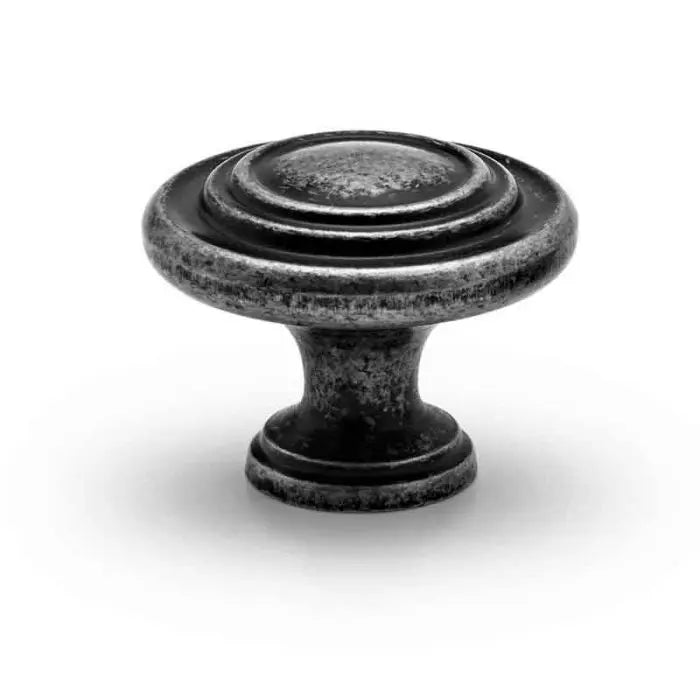 Double Scroll Knob, Antique Pewter, 32mm