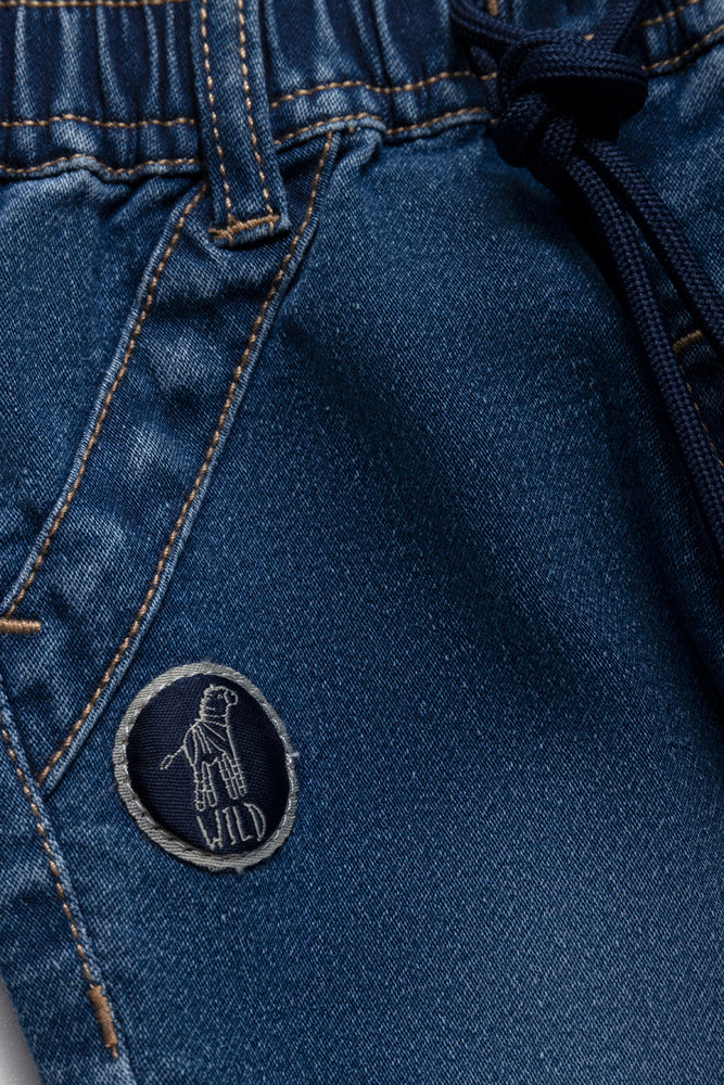 Kids Rib Cuff Denim Dark Blue