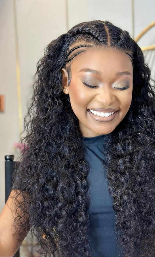 Grade 13A Full Frontal Water Wave Lace Wig 14 inch