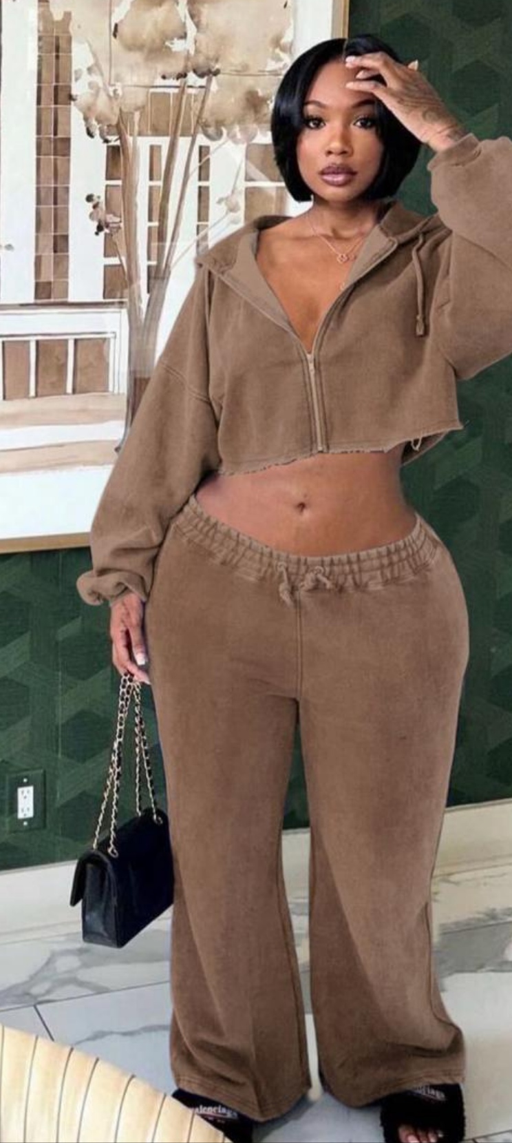 Ladies 2 piece Crop Outfits