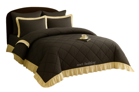 New Ruffle Bedding.   5pcs Set.2×frilled standard pillowcases. 2× continental pillowcases.