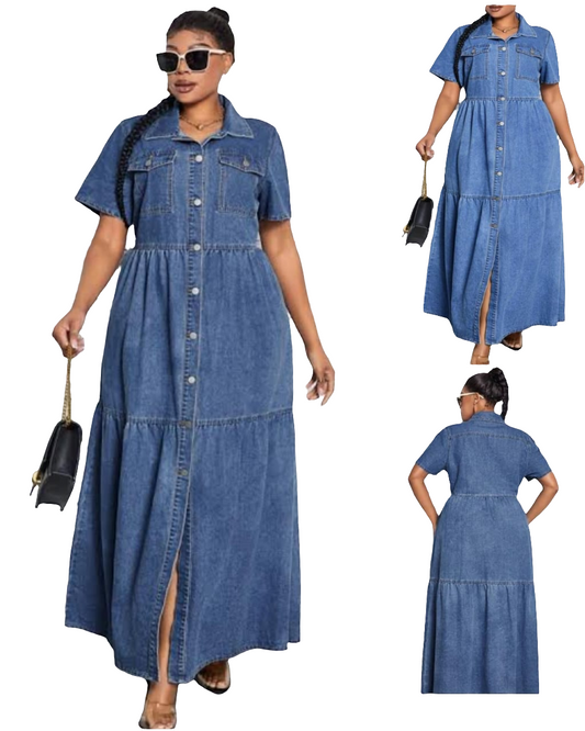 Ladies Denim Long Dresses
