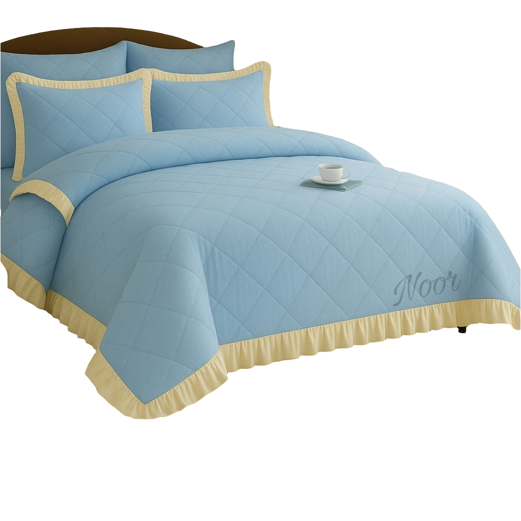 New Ruffle Bedding.   5pcs Set.2×frilled standard pillowcases. 2× continental pillowcases.