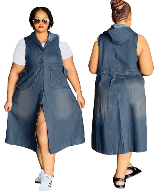 Ladies sleeveless Denim Dresses