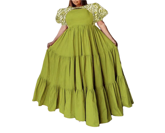 Woman's Short Sleeve long dress