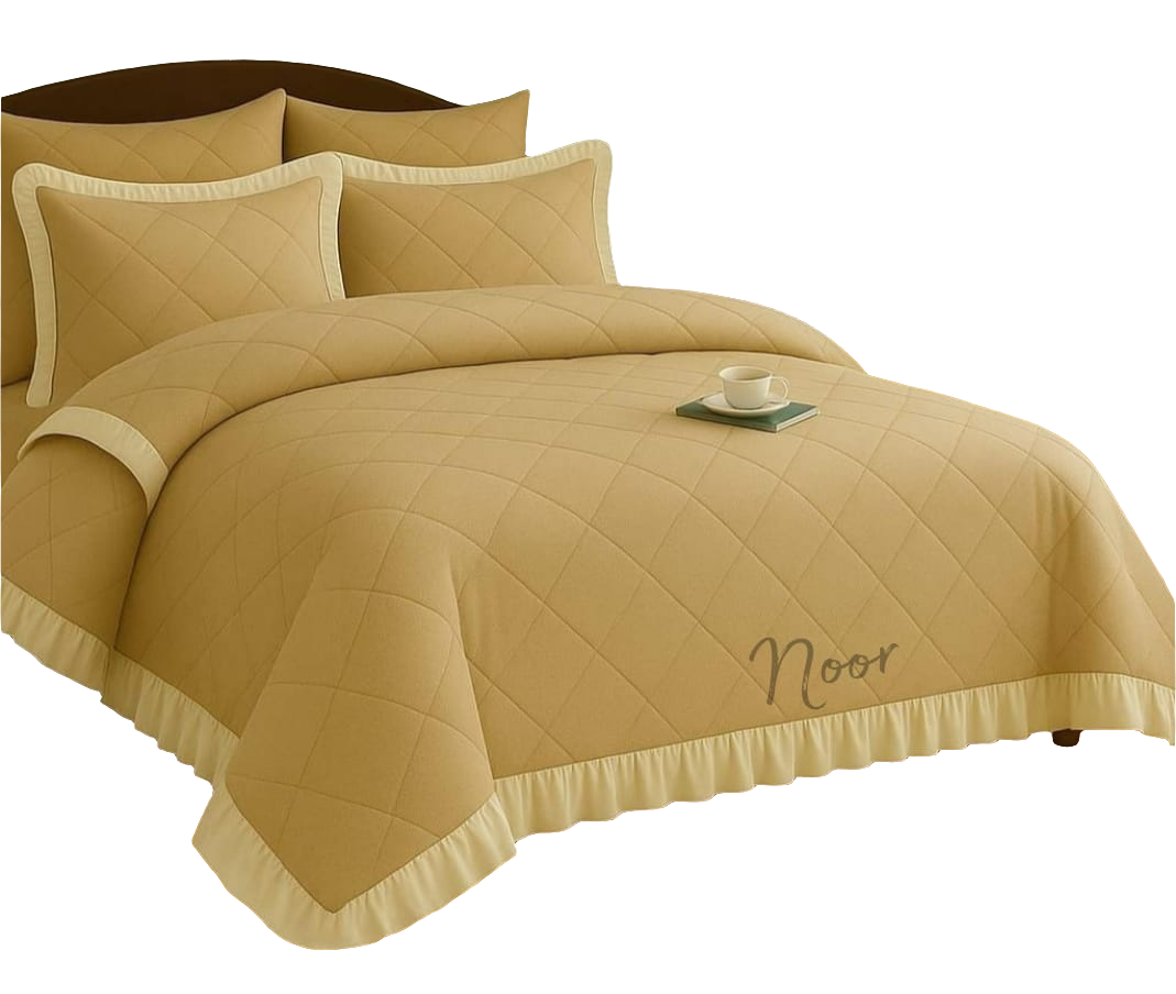 New Ruffle Bedding.   5pcs Set.2×frilled standard pillowcases. 2× continental pillowcases.