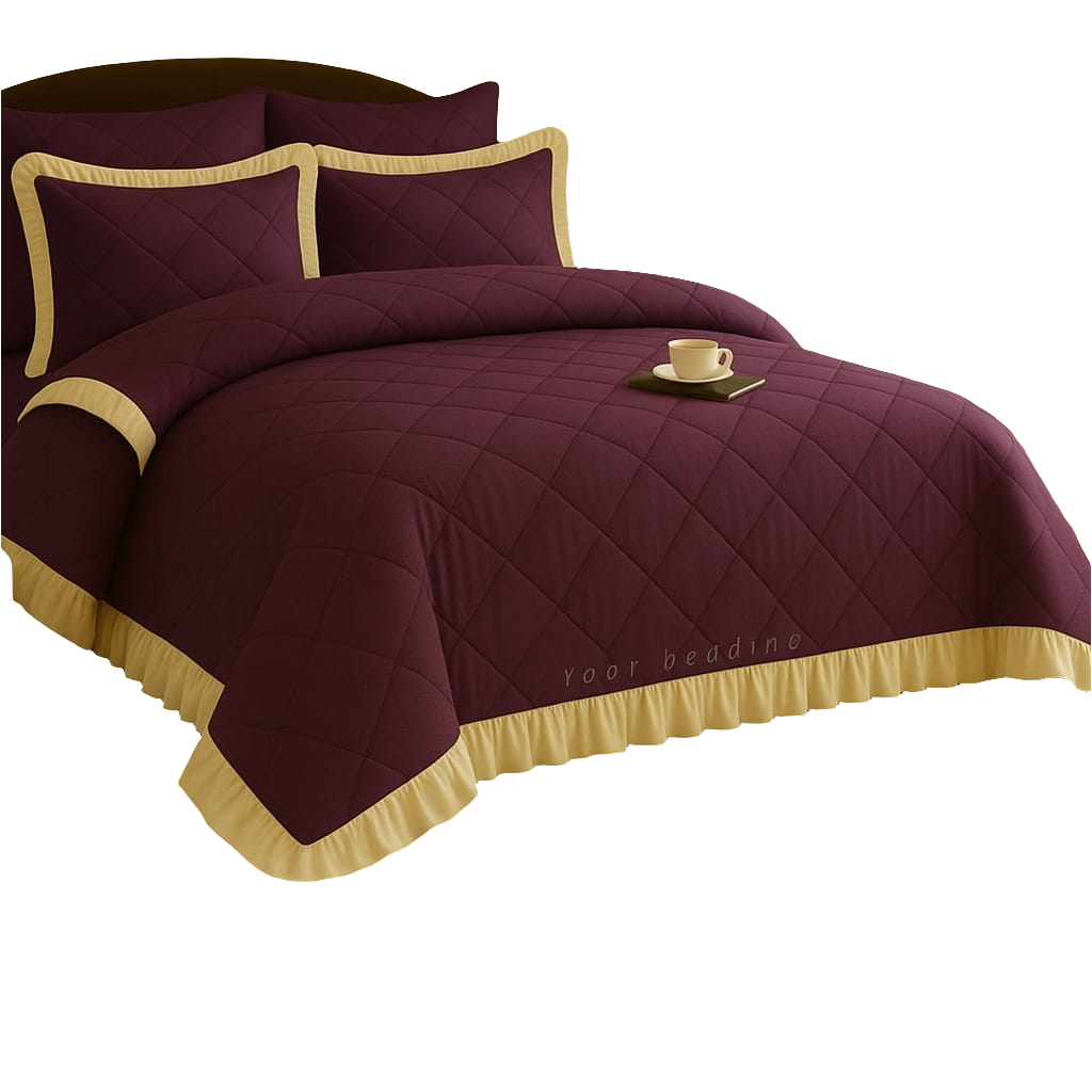 New Ruffle Bedding.   5pcs Set.2×frilled standard pillowcases. 2× continental pillowcases.