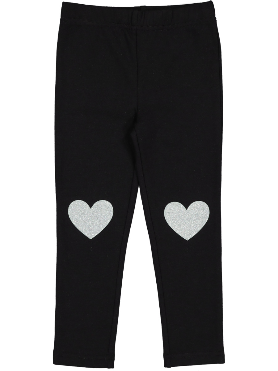 Kids Black Printed Leggings