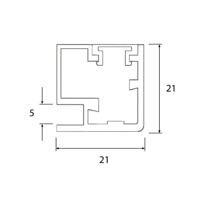 Door Profile With Cover, Aluminium, 3 Meter