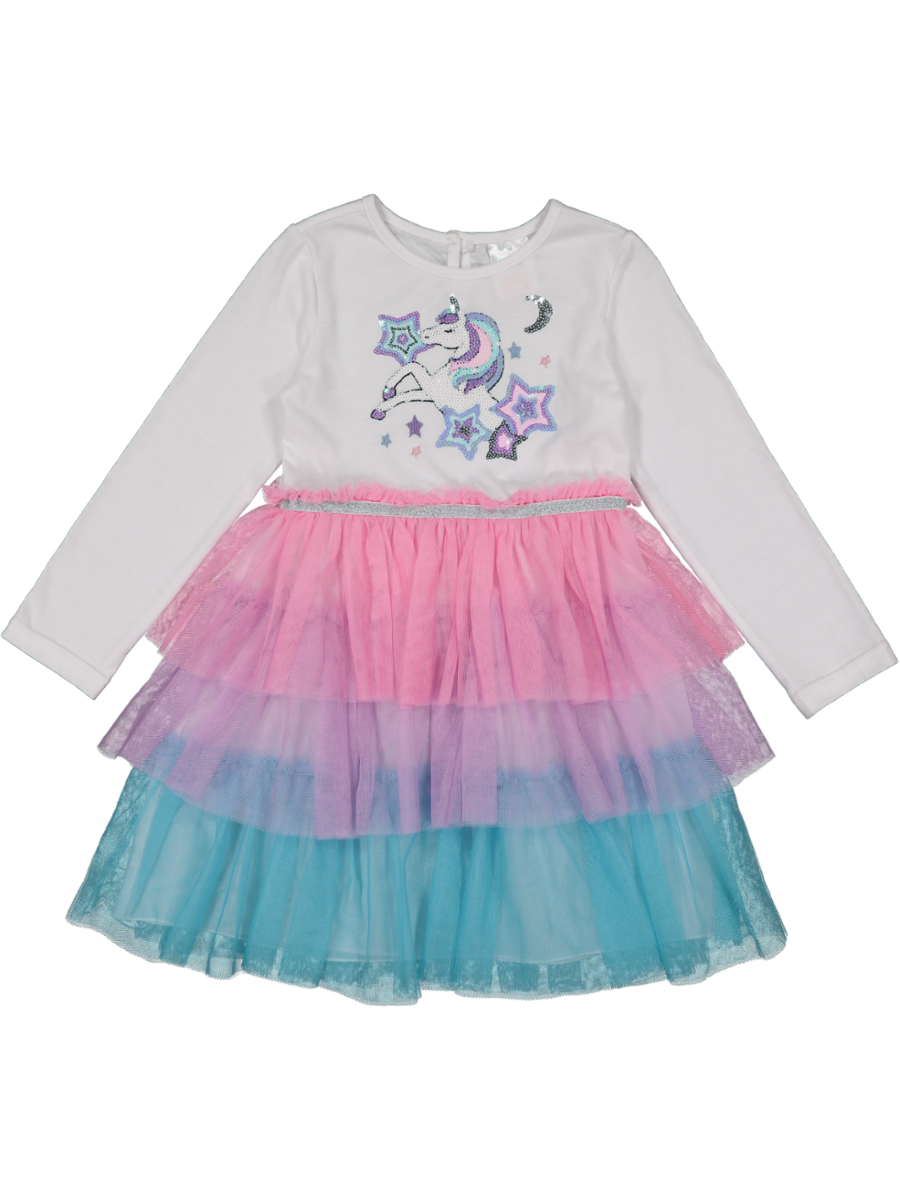 Kids Long Sleeve Unicorn Tutu Dress