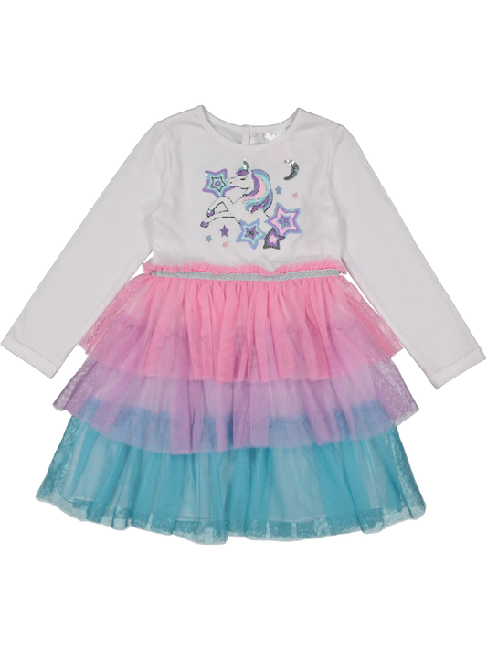 Kids Long Sleeve Unicorn Tutu Dress