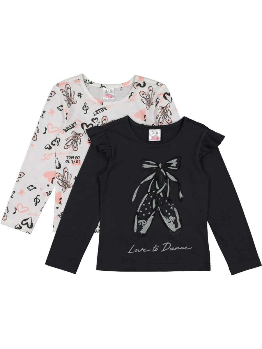 Kids 2 Piece Ballerina Long Sleeve Tee