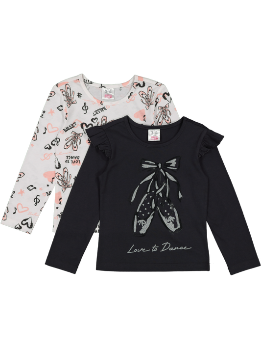 Kids 2 Piece Ballerina Long Sleeve Tee