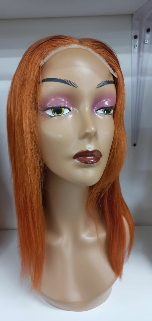 ginger orange bob human hair wig,..B/F