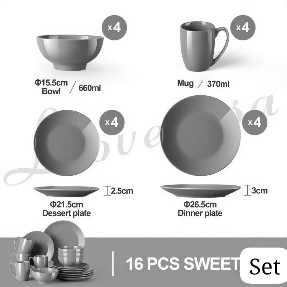 16 Piece Dinner plates set
