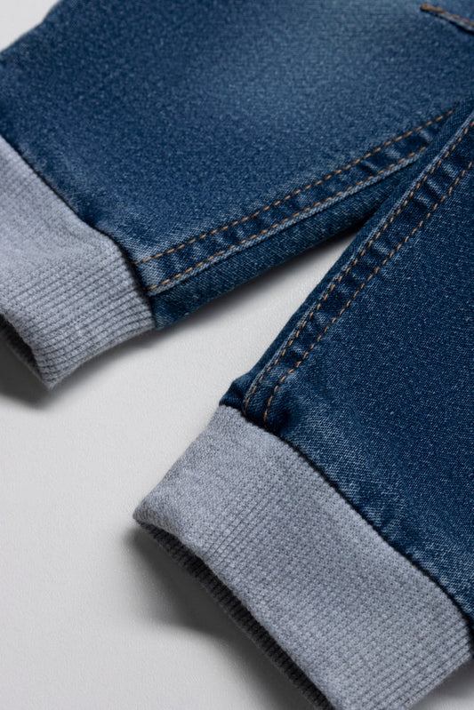Kids Rib Cuff Denim Dark Blue