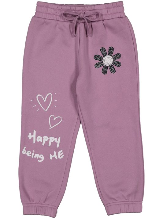 Kids Pink Graphic Trackpant