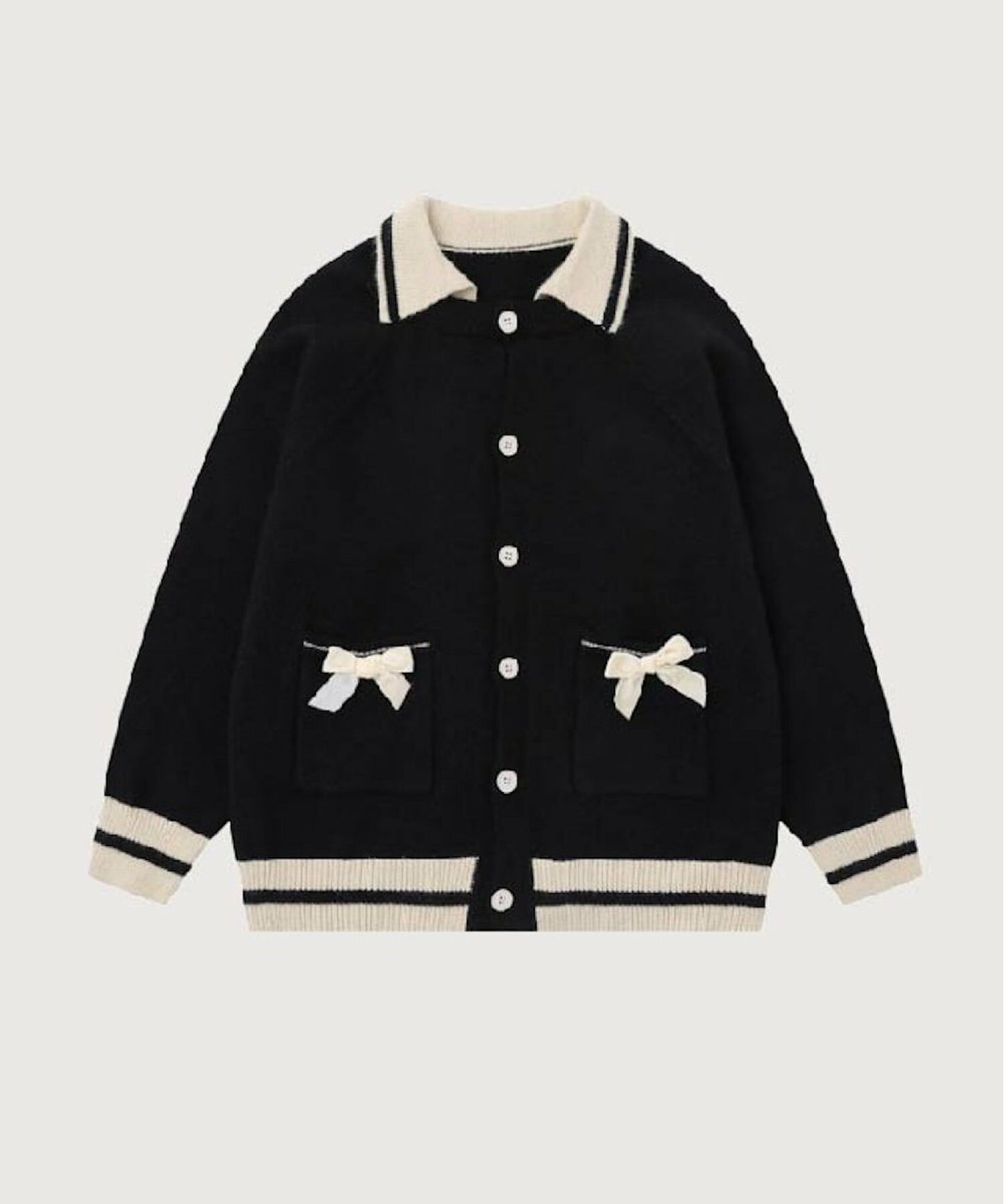 Two Tone Sweet Ribbon Cardigan