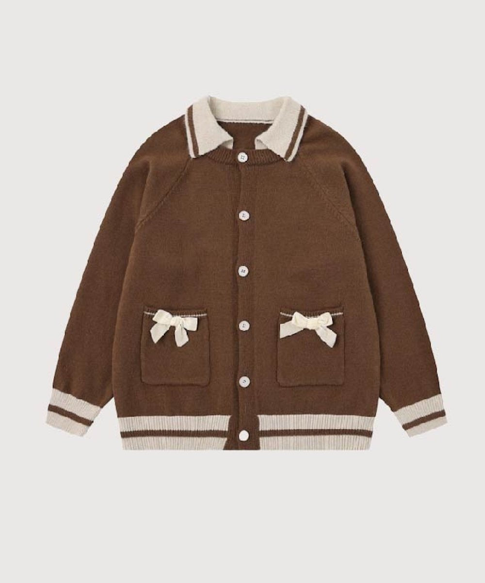 Two Tone Sweet Ribbon Cardigan