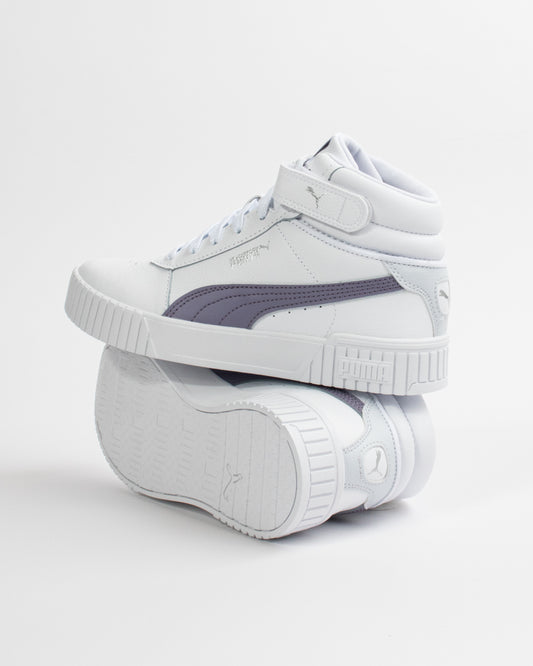 Puma L Carina  White/Purple Sneakers