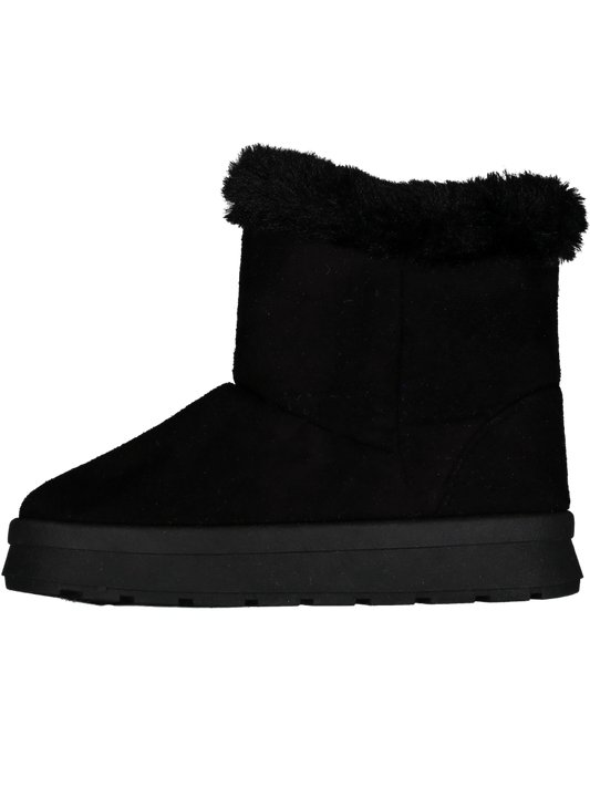 Kids Faux Fur Black Snug Boot
