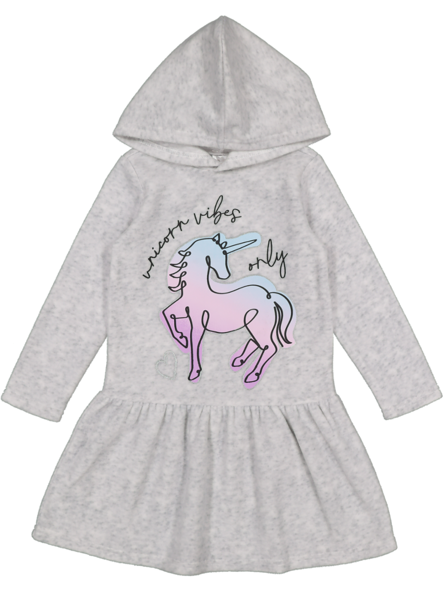 Kids Hooded Unicorn Graphic Dress