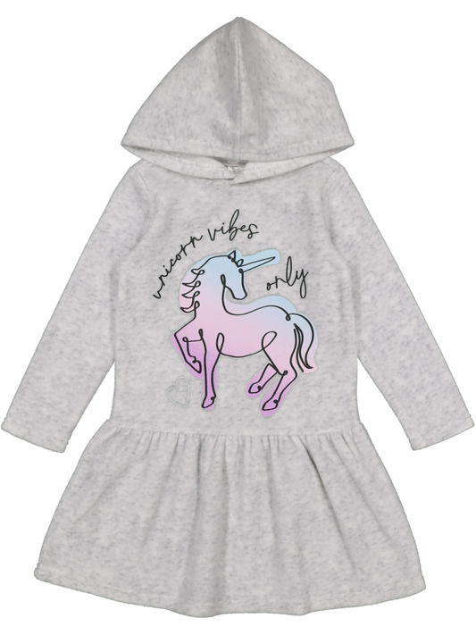 Kids Hooded Unicorn Graphic Dress