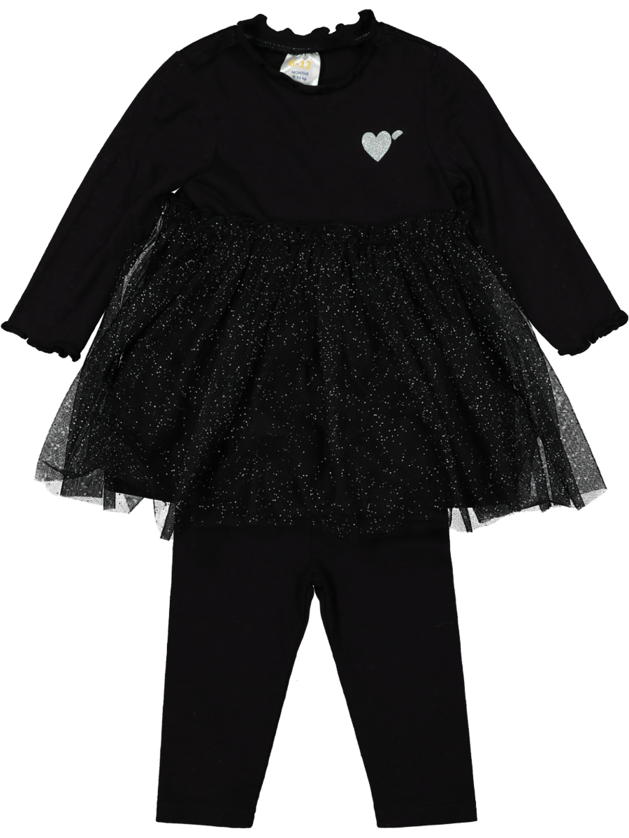 Sparkle Heart Tutu Dress Set baby