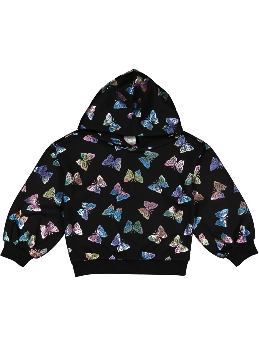 Kids Butterfly Blurst Black Hoodie