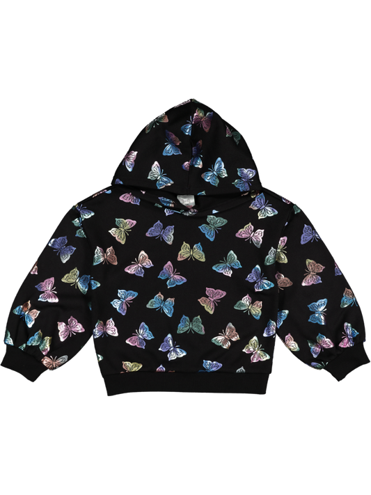 Kids Butterfly Blurst Black Hoodie
